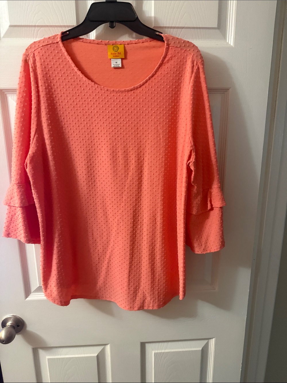 Ruby Rd. Coral Dot Ruffle-Sleeve Tunic Top